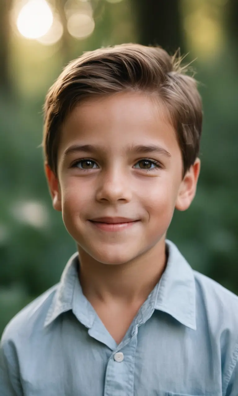 smiling boy with a natural background